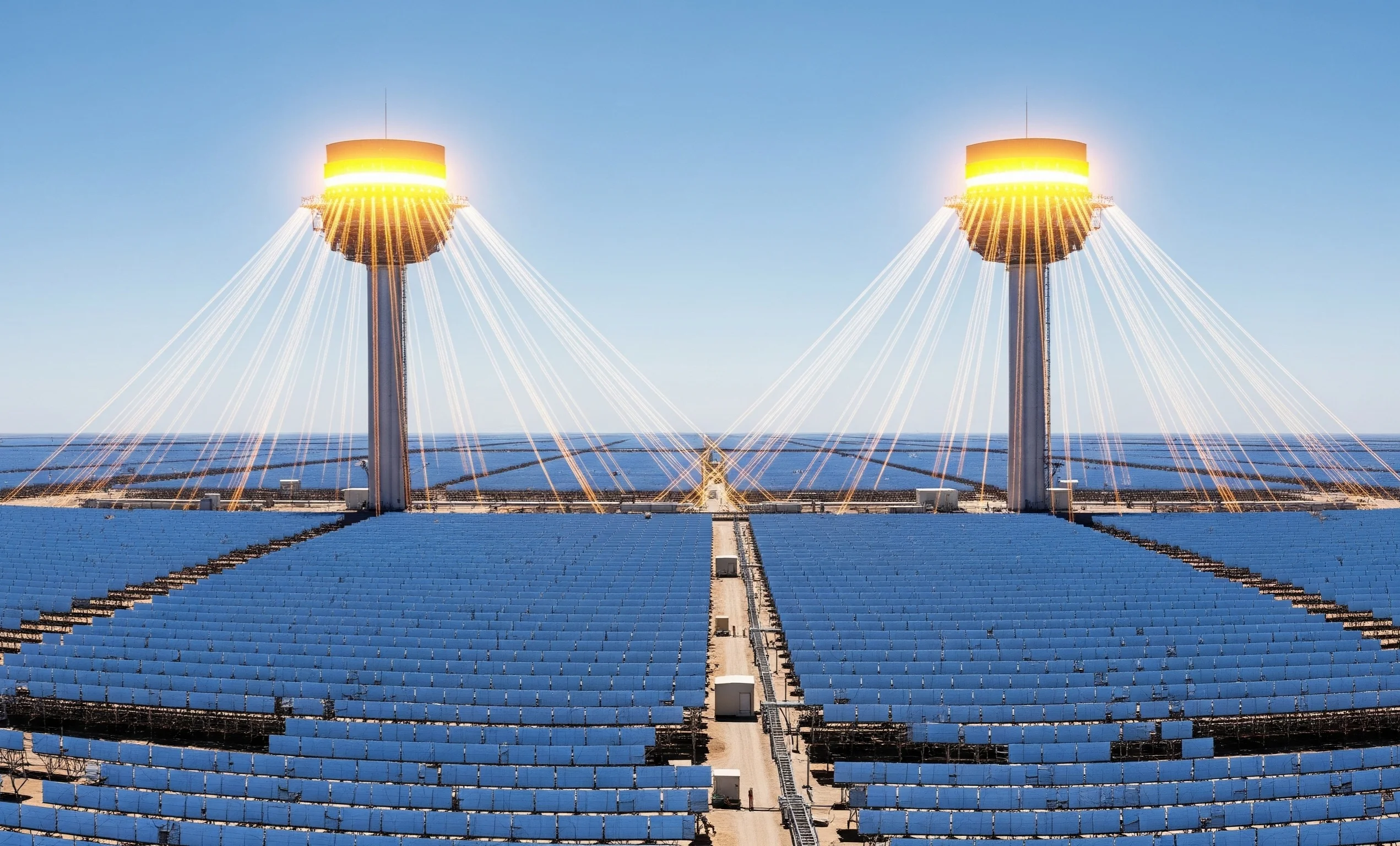 Unique two-tower solar power plant in China