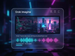 Grok Imagine AI video and audio generation interface