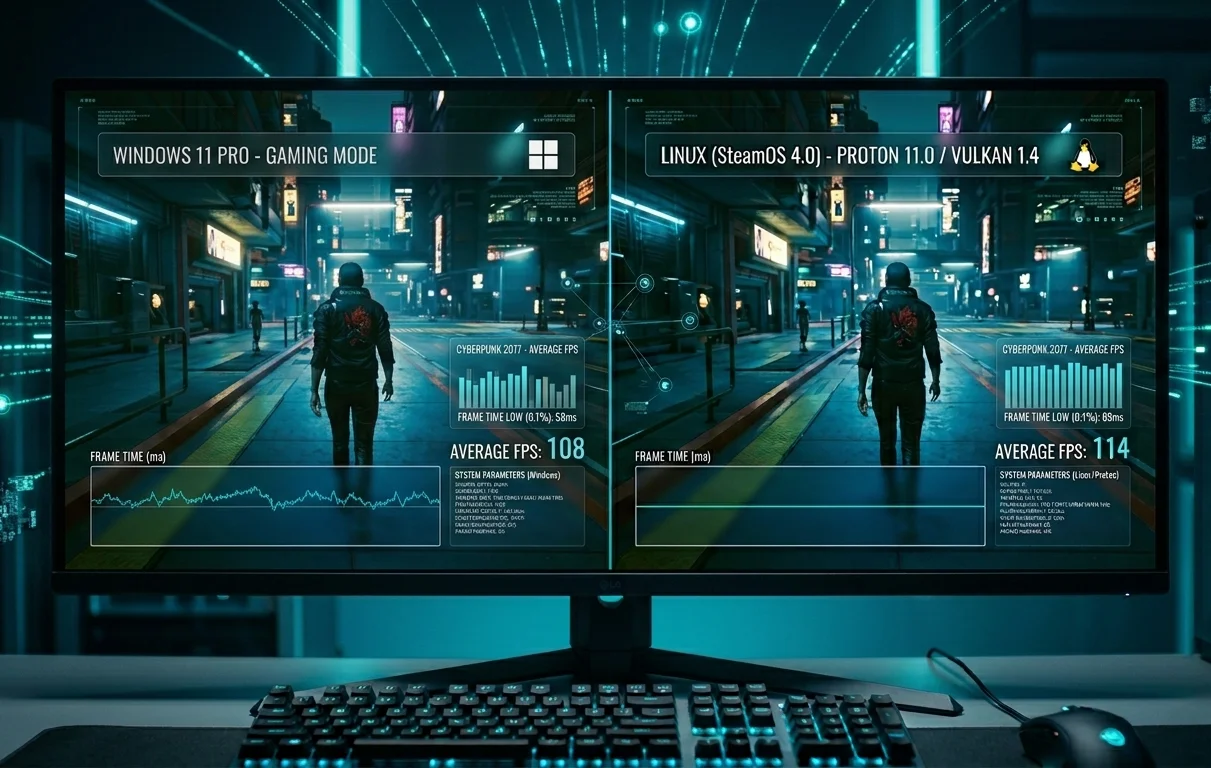 Порівняння Cyberpunk 2077 на Linux та Windows