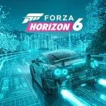 Концепт-арт Forza Horizon 6 у стилі гласшморфізм з неоновими елементами Токіо