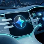 Інтерфейс Google Gemini на екрані автомобільної мультимедійної системи Android Auto
