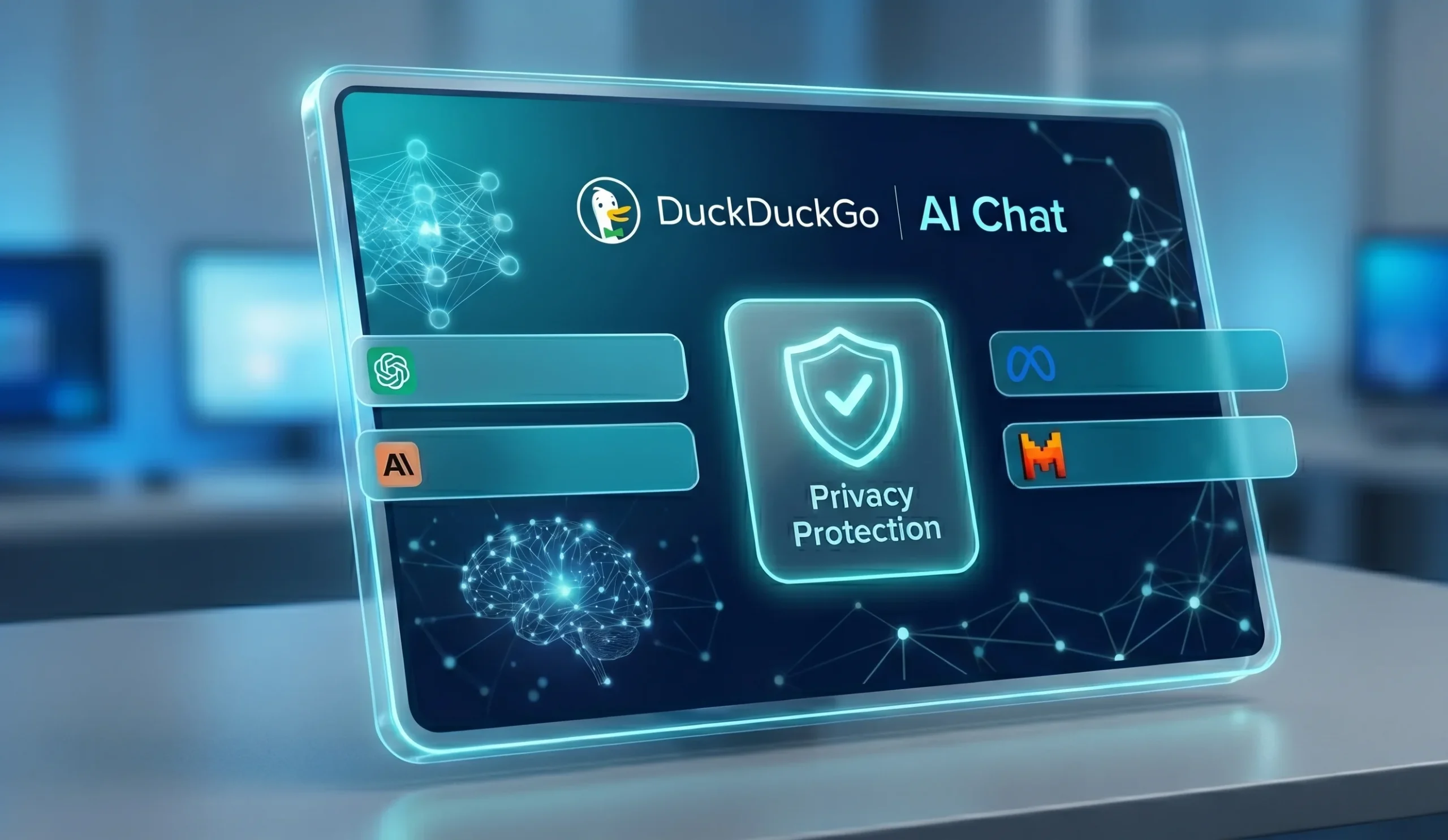 Інтерфейс анонімного чату DuckDuckGo AI з вибором моделей