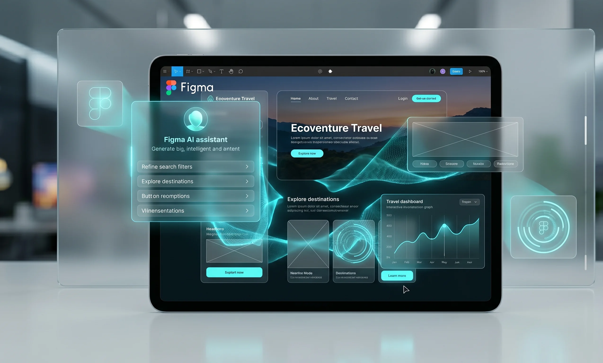 Технічна демонстрація роботи ШІ-асистента Figma на цифровому планшеті