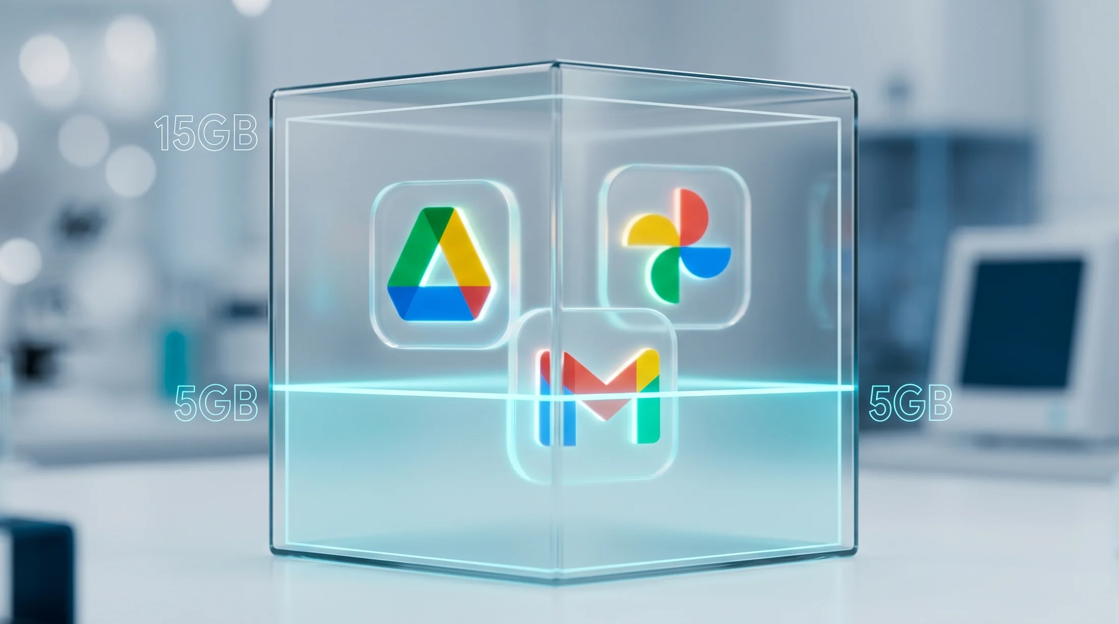 Visualization of Google's 5GB cloud storage limit for 2026
