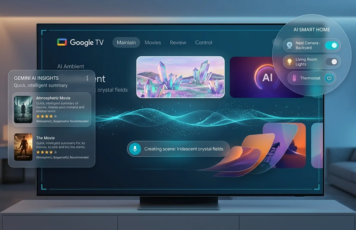Інтерфейс Google TV з функціями штучного інтелекту Gemini
