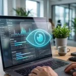 Group of developers discussing workplace surveillance issues in Meta office