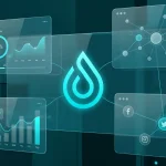 Інтерфейс маркетингової операційної системи Nectar Social з аналітичними даними та іконками соціальних мереж