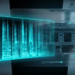 Графічна симуляція звукової спектрограми голосу пілота на фоні кабіни літака та звітів NTSB про авіакатастрофу