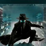 Офіційний концепт-постер серіалу Spider-Noir з Ніколасом Кейджем у стилі гласморфізму з неоновим підсвічуванням