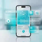 Інтерфейс створення ШІ-каверів у музичному додатку Spotify у стилі гласморфізм