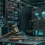 Графічне представлення судового процесу Техасу проти Netflix у стилі кібербезпеки
