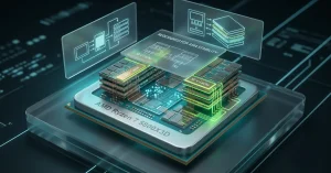 Архітектурна схема шарів процесора AMD Ryzen 7 5800X3D з технологією 3D V-Cache