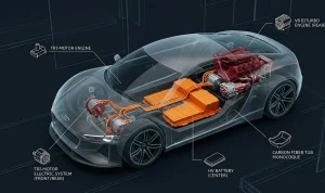 Гибридный суперкар Audi Nuvolari в титановом кузове с элементами активной аэродинамики