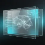 Stylized image of a neural network analyzing digital code while undergoing a safety test