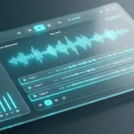 Інтерфейс цифрової аудіостанції на скляній панелі для створення реміксів