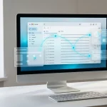 Gmail interface with active Live AI panel on a computer monitor in Glassmorphism style