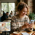 Концептуальне зображення інтерфейсу екосистеми Google Dreambeans із елементами гласморфізму та ціановими акцентами