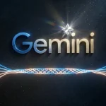 Google Gemini logo on high-tech background
