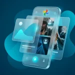 Smartphone interface showing Google Photos logo and personalized image generation features in Gemini