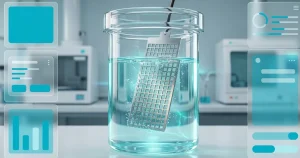 The process of electrochemical restoration of a degraded lithium-ion battery electrode in a laboratory solution bath
