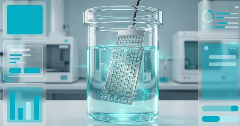 The process of electrochemical restoration of a degraded lithium-ion battery electrode in a laboratory solution bath