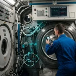 Engineering compartment of the ISS with pressure control system
