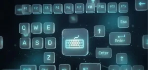 Keyboard tester application interface with highlighted keys