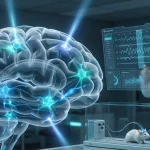 Graphical visualization of artificial light stimulation of brain neurons