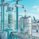 Industrial low-temperature catalytic plant synthesizing aviation fuel from recycled plastics