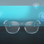 Apple smart glasses prototype featuring privacy protection interface elements