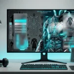 Blizzard company logo on a dark glassmorphic background with cyan illumination