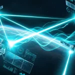 Orbital satellites affected by directional cyan microwave pulses of an electromagnetic weapon