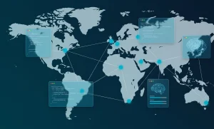 Decentralized global artificial intelligence network with data processing interfaces