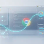 Панель кібербезпеки Google Chrome у стилі Glassmorphism з елементами аналізу коду