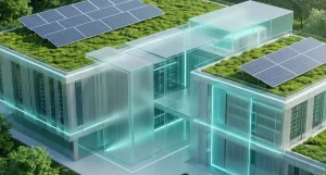 Data center servers with sustainable green lighting