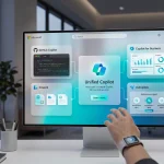 Концепт єдиного супердодатка Microsoft Copilot на моніторі комп'ютера