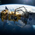 NASA Swift observatory and Katalyst robotic servicer module performing docking operations in orbit, referenced from watermarked_img_11716437621806370751.png
