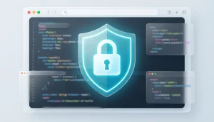 Conceptual image of Opera web browser security against malicious code