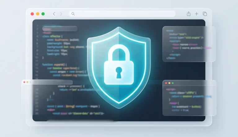 Conceptual image of Opera web browser security against malicious code