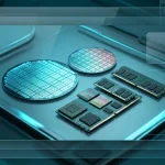 Conceptual photo demonstrating SK Hynix DRAM semiconductor manufacturing and memory microchips