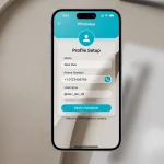 Smartphone screen showing the username configuration interface in WhatsApp application