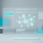 ChatGPT glassmorphism user interface displaying AI network nodes and text inputs