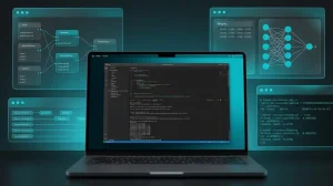 Laptop display showing terminal code and interface for Meta Muse Glimmer local AI model execution