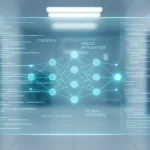 Holographic interface demonstrating complex code and neural networks, symbolizing SpaceX's acquisition of Cursor AI