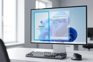 Интерфейс десктопного приложения Google Gemini на компьютере с Windows 11