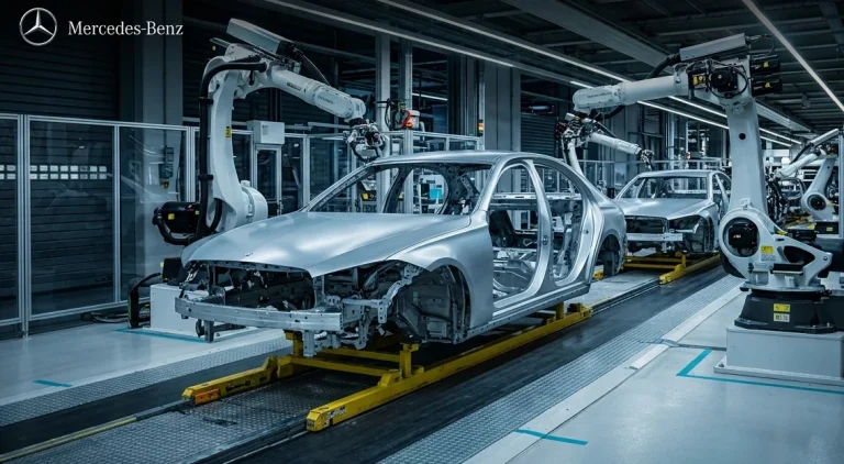 Роботизована лінія збирання автомобілів Mercedes-Benz на заводі